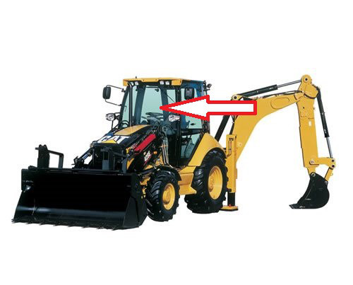 Экскаватор-погрузчик Caterpillar 428 e/432e/434e/444e 2006 - Стекло лобовое верхнее (триплекс)