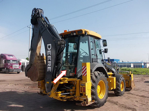 Экскаватор-погрузчик John Deere  315 SК, 325K, 325J, 315 SК, 325 SК - Стекло заднее нижнее (закаленное)