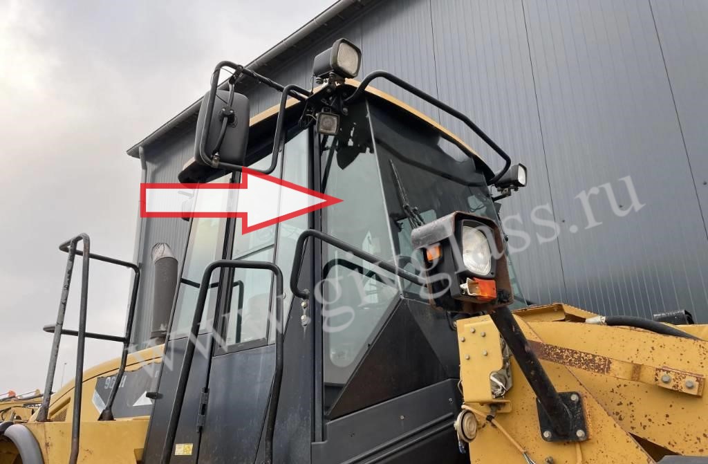 Фронтальный погрузчик Caterpillar 950/962/963/966/972 - Стекло лобовое правое (триплекс)