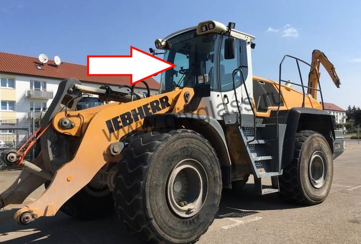 Фронтальный погрузчик LIEBHERR L580 - Стекло лобовое (триплекс), размеры 1240 мм * 2050 мм

​