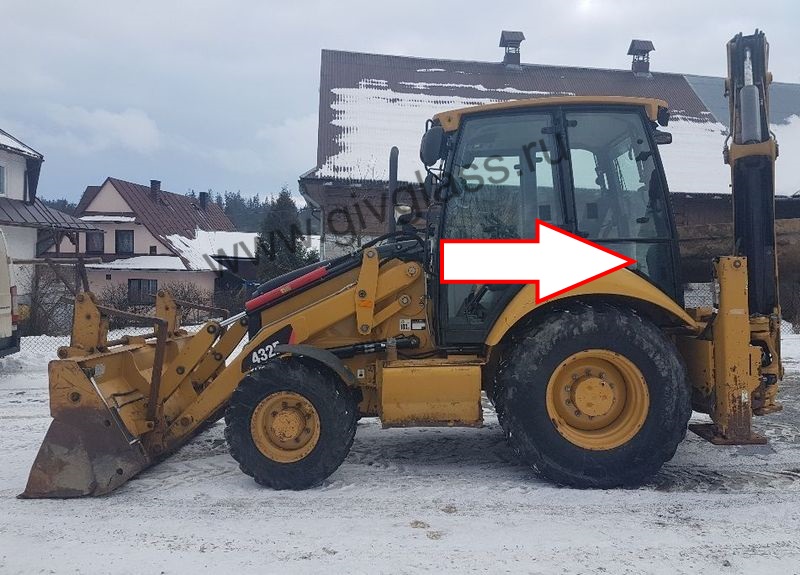 Экскаватор-погрузчик Caterpillar 428 e/432e/434e/444e 2006 - Стекло кузовное заднее левое нижнее (закаленное)