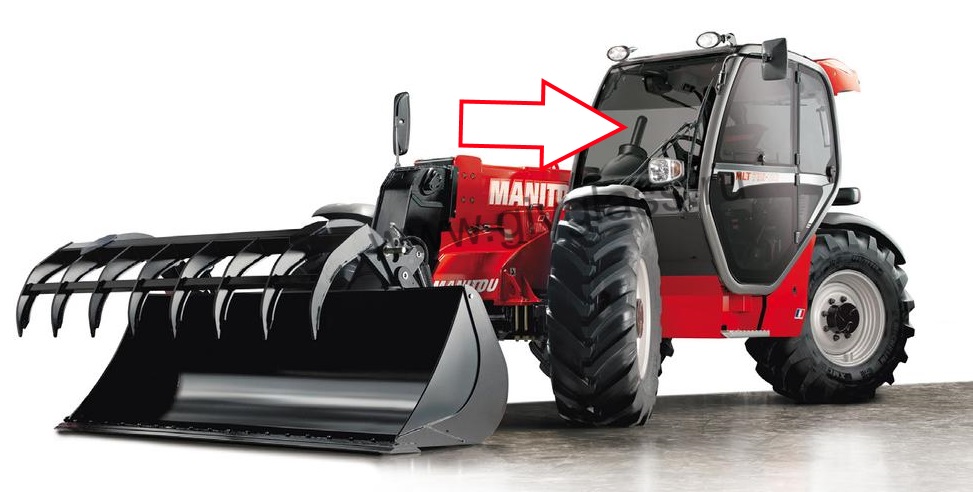 Телескопический-погрузчик MANITOU MLTX 735 LSV -  Стекло лобовое (закаленное) 
