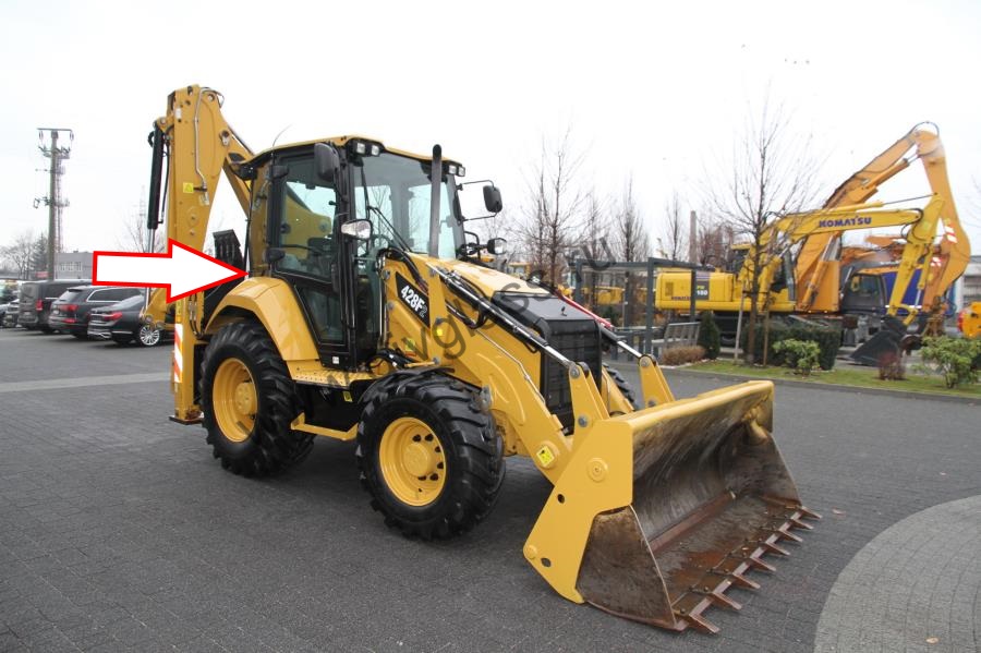 Экскаватор-погрузчик Caterpillar 428f2, 432f2, 434f2, 444f2, 2017 - Стекло кузовное заднее правое нижнее (закаленное)
