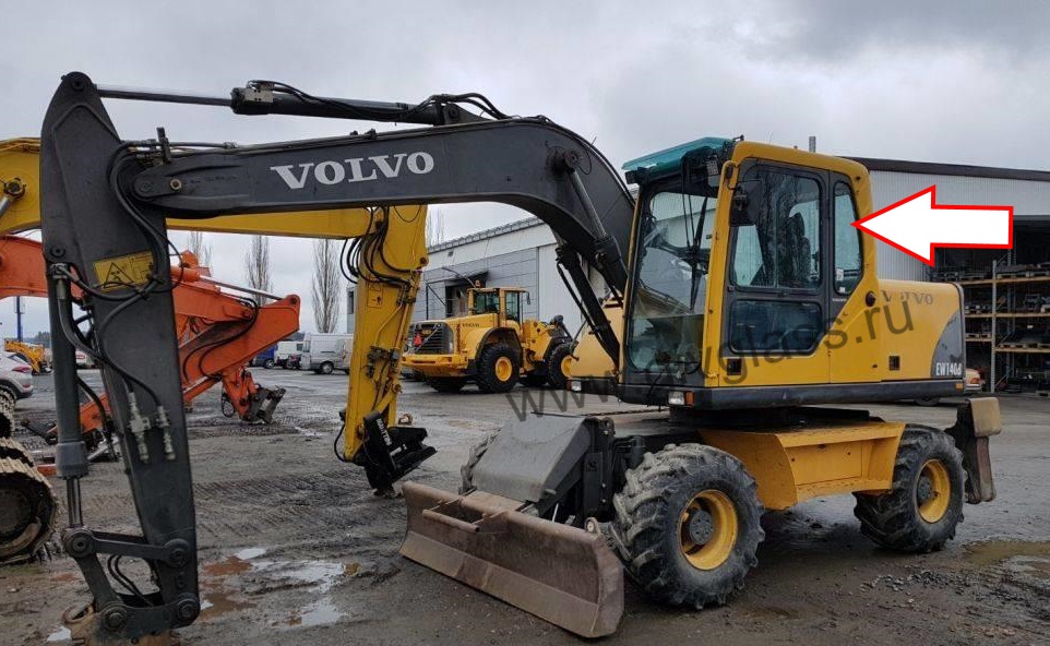 Экскаватор Volvo EW 140 b |145 b |160 b |180 b |EC 180 Blc | 210 Blc | 240 Blc | 290 Blc | 460 Blc 2003 - Cтекло кузовное заднее левое