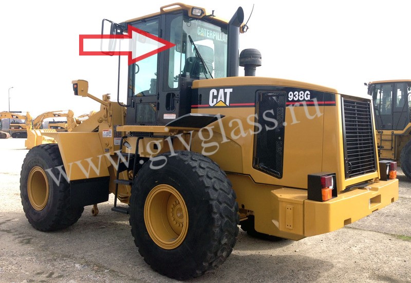 Фронтальный погрузчик Caterpillar 938 G - Стекло заднее левое (закаленное)