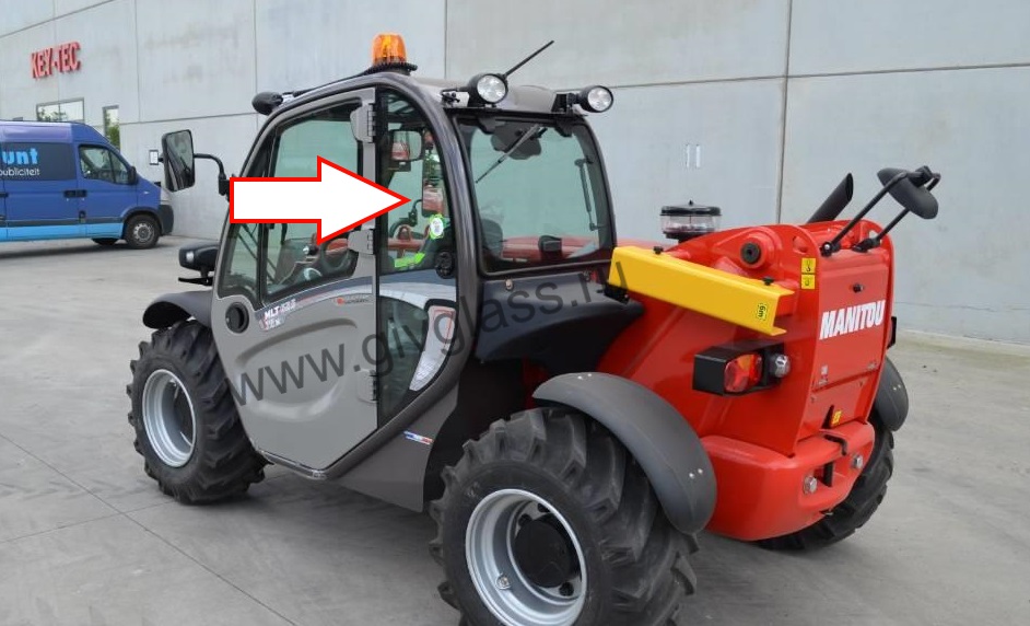 Телескопический погрузчик MANITOU MT 1840 - Cтекло кузовное левое (закалённое)