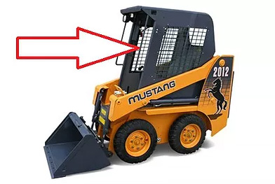 Мини-погрузчик Mustang 2012  - Стекло лобовое с отверстиями (закалённое)
