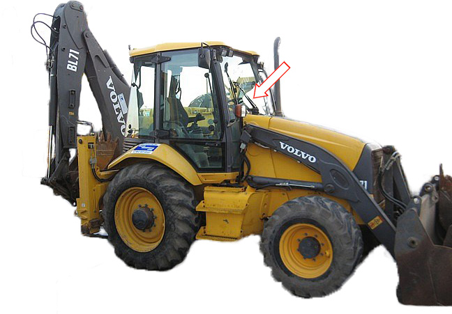 Экскаватор-погрузчик Volvo BL61/Volvo BL71 2003 - Стекло лобовое верхнее с шелкографией (триплекс)