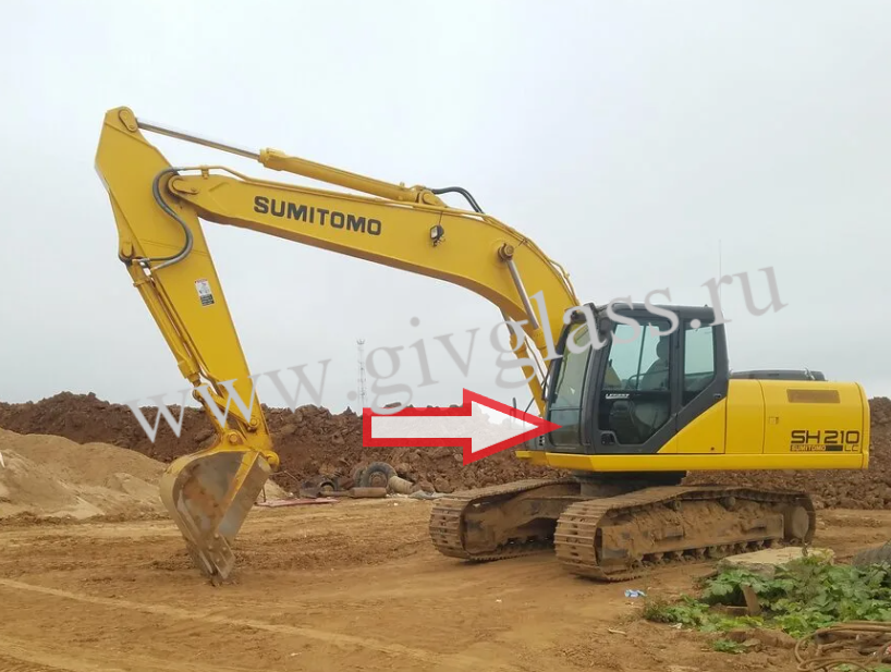 Гусеничный/колесный экскаватор SUMITOMO SH 210-5 - Стекло лобовое нижнее (закаленное) 
Номер в каталоге KHN15000P