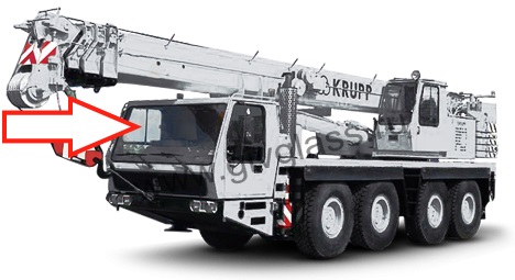 Автокран KRUPP - Стекло лобовое кабины водителя  (триплекс),

размер 990*2600 мм
