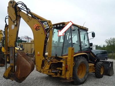 Экскаватор-погрузчик Caterpillar 428 D 97/432 D 97 - Стекло заднее верхнее (закаленное)