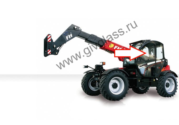 Телескопический погрузчик Faresin 6.30/ Faresin 7.30/ Faresin 8.40/ Faresin 9.30/ Faresin 10.50/ Faresin 11.30 - Стекло дверное верхнее (закаленное), размер 910 мм * 550 мм

​