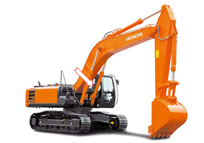 Экскаватор гусеничный (колесный) Hitachi Zaxis 180 3G-5G/200 3G-5G/210 3G-5G/240 3G-5G/250 3G-5G/270 3G-5G/280 3G-5G/300 3G-5G/350 3G-5G/400 3G-5G/470 3G-5G 2011 - Cтекло правое кузовное возле стрелы (закаленное)