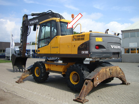 Экскаватор гусеничный (колёсный) Volvo EW140C |EW160C | EW180C | EW140D| EW160D | EW180 D | EC160DL| EC210CL | EC250 DL - Стекло заднее (закалённое) 
