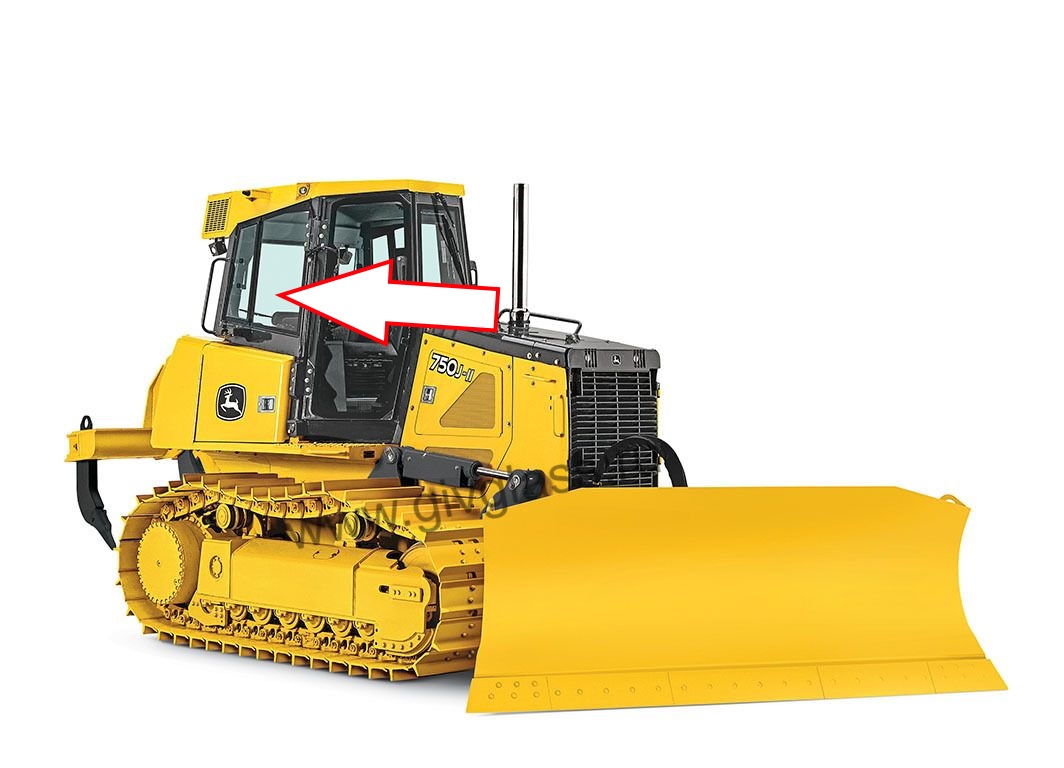 Бульдозер John Deere 850 J-II - Стекло кузовное заднее правое (глухое) (закаленное)