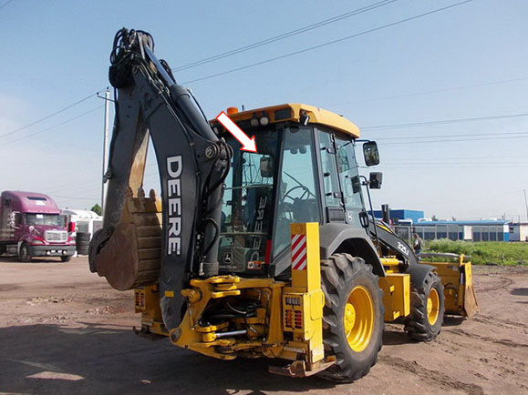 Экскаватор-погрузчик John Deere  315 SК, 325K, 325J, 315 SК, 325 SК - Стекло заднее верхнее (закаленное)