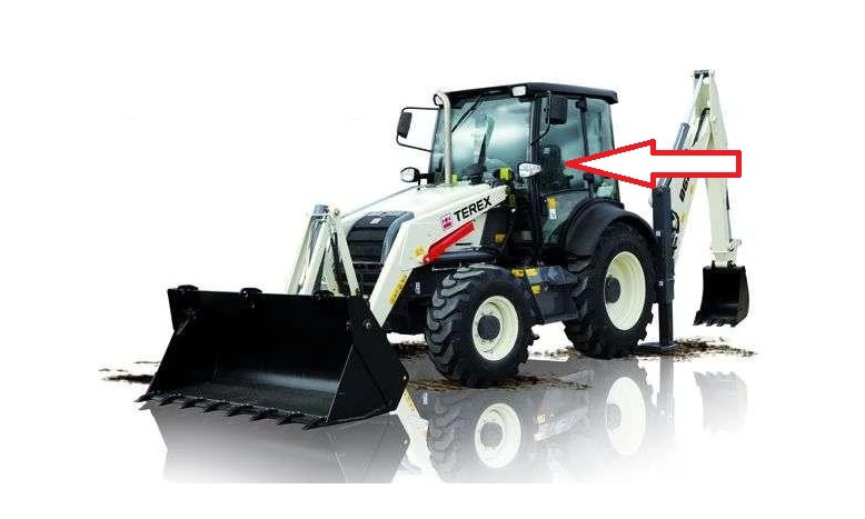 Экскаватор-погрузчик Terex 820/860 - Стекло дверное верхнее левое с отверстиями (закалённое).
Номер в каталоге TEREX 6099904M1