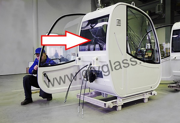 Автокран Ивановец новая кабина - Стекло заднее кабины крановщика,
размер 770 мм * 594 мм, МСИМ 32.700.022, гнутое