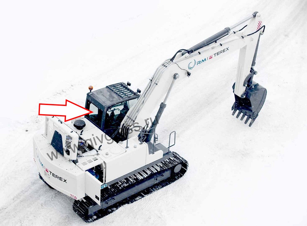 Гусеничный экскаватор TEREX TX 210 LC - Cтекло заднее  (закаленное)

​