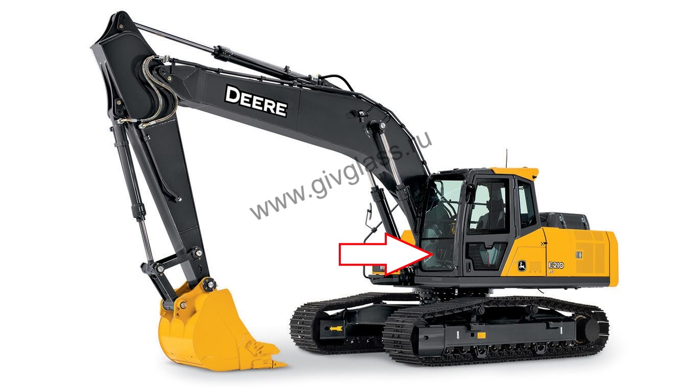 Гусеничный экскаватор John Deere E 210 LC / E 240 LC / E 260 LC / E 300 LC / Е 330 LC / E 360 LC - Стекло лобовое нижнее (закаленное)
