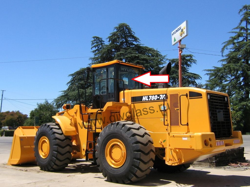 Фронтальный погрузчик HYUNDAI HL780-7a/ HL770-7a/ HL760-7a - Стекло заднее (закаленное)