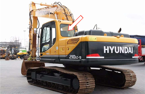 Экскаватор HYUNDAI ROBEX 210 LC-9,260 LC-9, 290 LC-9, 300 LC-9 330 LC-9, 450 LC-9, 480 LC-9. 2011 - Стекло заднее (закаленное)