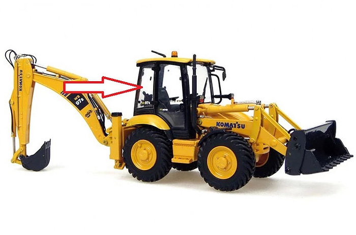 Экскаватор-погрузчик Komatsu WB93R-5/WB97R-5/WB93S-5/WB97S-5 2006 - Стекло кузовное заднее правое (закалённое).
Номер в каталоге 42N-54-15120