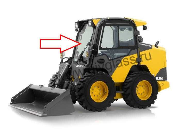 Мини-погрузчик VOLVO MC135C/MC110C/MC115C  - Стекло лобовое (закаленное)