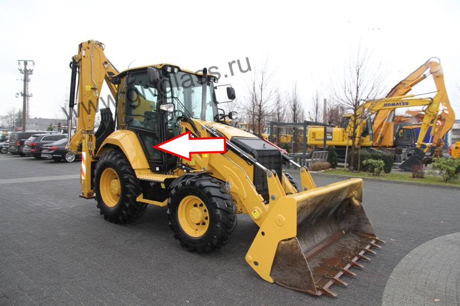 Экскаватор-погрузчик Caterpillar 428f2, 432f2, 434f2, 444f2, 2017 - Стекло дверное правое нижнее  (закаленное)

​