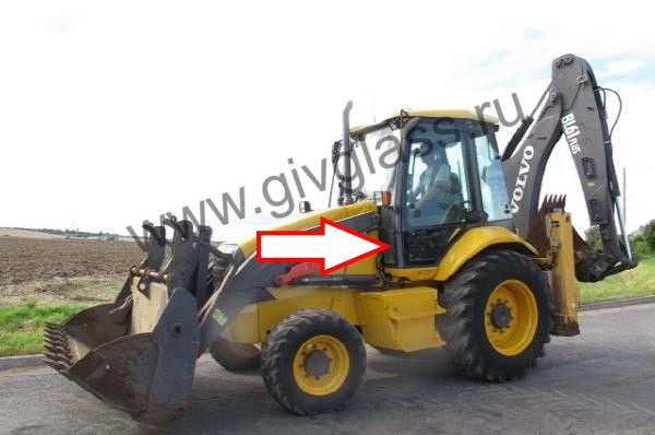 Экскаватор-погрузчик Volvo BL61/Volvo BL71 2009 - Стекло лобовое нижнее левое с шелкографией (триплекс) 