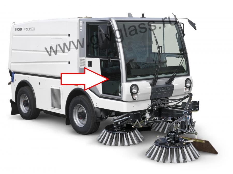 Коммунальная машина Bucher CityCat 5000 - Cтекло дверное правое нижнее