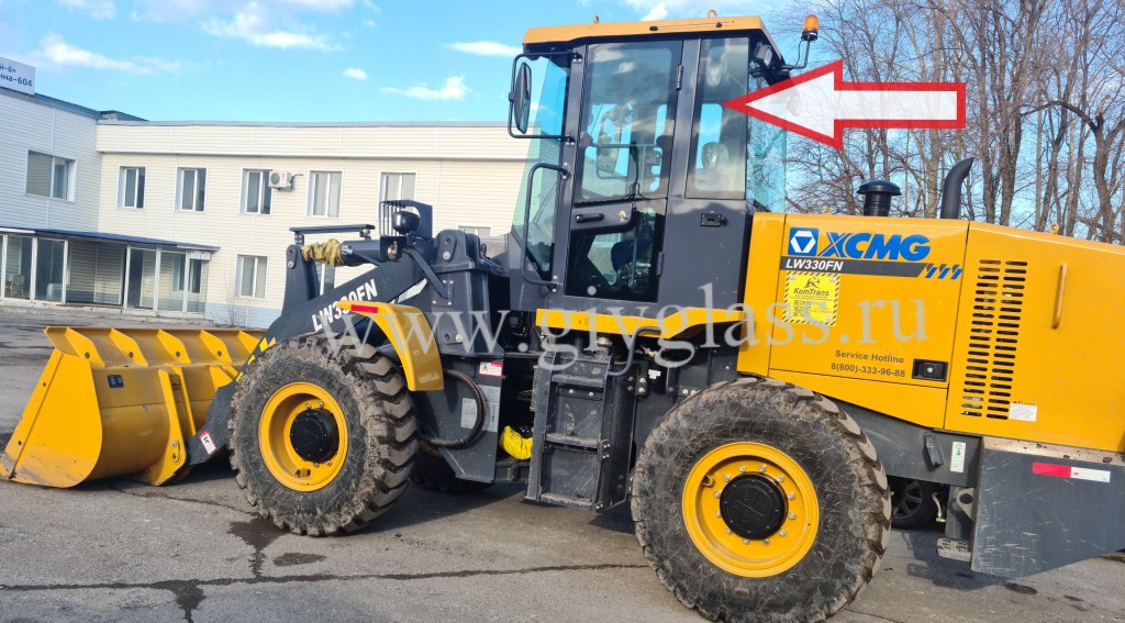 Фронтальный погрузчик XCMG LW330FN - Стекло заднее левое (закаленное)