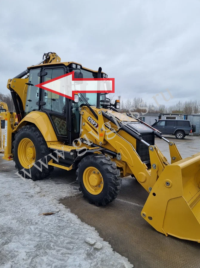 Caterpillar 428f2/432f2/434f2/444f2 2019 года - Стекло кузовное заднее правое цельное (закаленное)