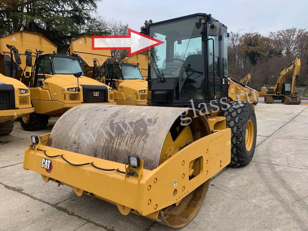 Каток Caterpillar CS 56 - Стекло лобовое центральное (закаленное)