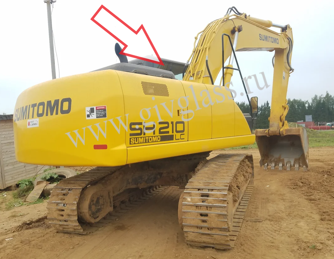 Гусеничный/колесный экскаватор SUMITOMO SH 210-5 - Стекло кузовное правое возле стрелы (закаленное) 
Номер в каталоге KHN14890