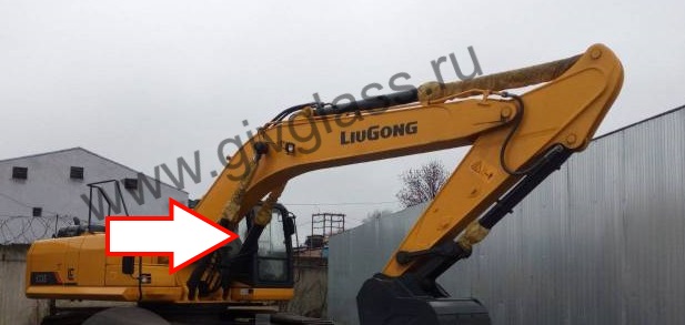 Экскаватор LiuGong 933 Е - Стекло кузовное правое возле стрелы (закаленное)