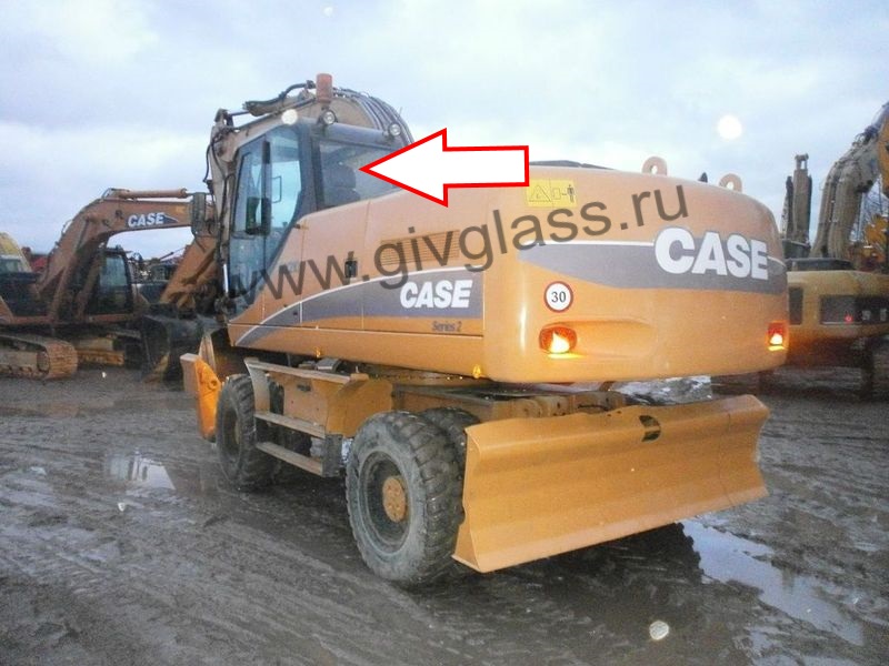 Колесный экскаватор Case WX130 / WX210 / WX350 / WX470 / WX370 / CASE WX700 / 2,3- серия - Стекло заднее (закаленное)