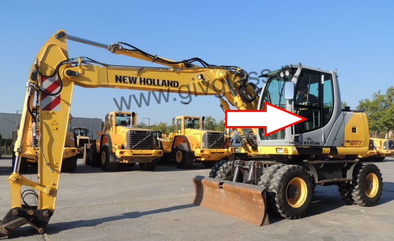 Экскаватор New Holland MH City - Cтекло дверное нижнее