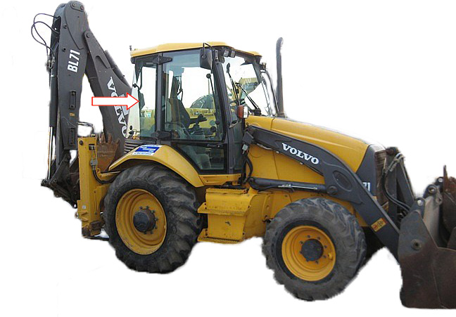 Экскаватор-погрузчик Volvo BL61/Volvo BL71 2003 - Стекло кузовное заднее правое с шелкографией (закалённое) 
