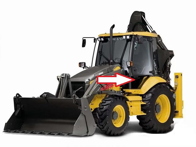 Экскаватор-погрузчик Volvo BL61/Volvo BL71 2009 - Стекло дверное нижнее левое (закалённое)