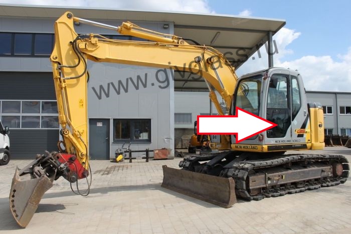 Экскаватор гусеничный New Holland E 135 B SR - Стекло дверное нижнее (закаленное) 