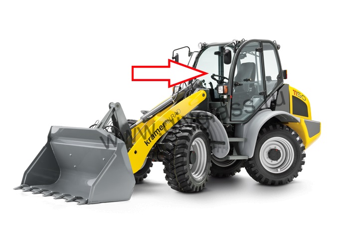 Фронтальный погрузчик Kramer Allrad 1150 - Стекло лобовое(триплекс), размер 1130 мм * 1250 мм