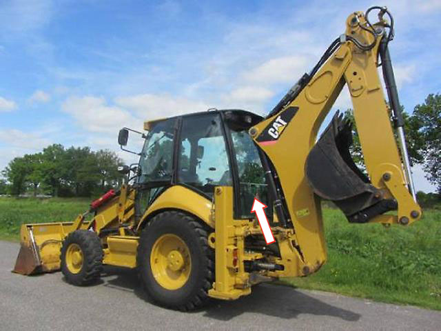 Экскаватор-погрузчик Caterpillar 428 e/432e/434e/444e 2006 - Стекло заднее нижнее (закаленное)