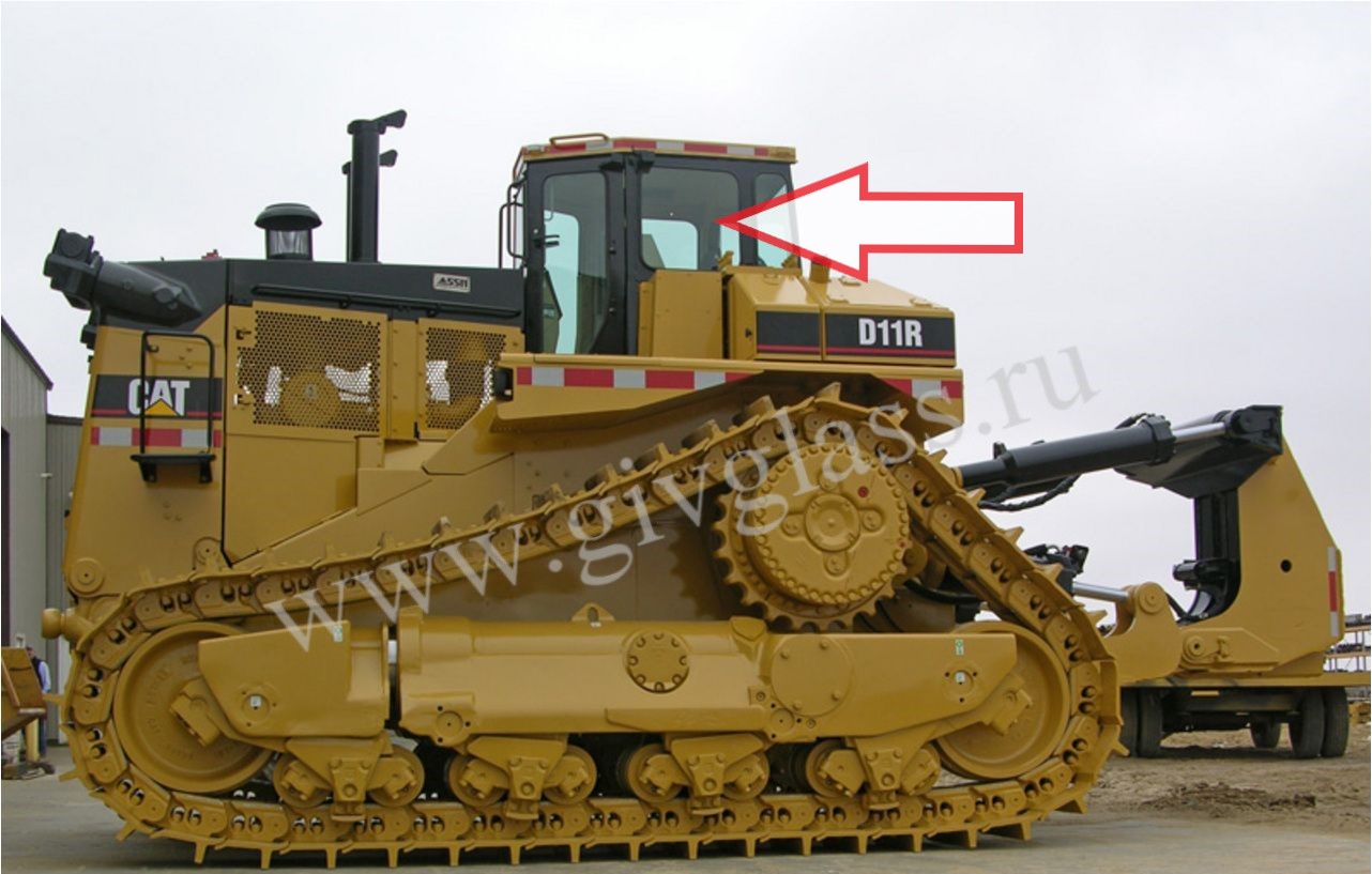 Бульдозер Caterpillar D9R/D10R/D11R - Стекло за дверью цельное левое/правое(закаленное) цена за шт.