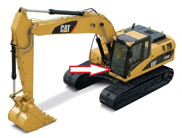 Экскаватор гусеничный Caterpillar 320 DL/324 DL/325 DL/319 DLN/320 DLN/320 D/ 312 D2L/329 DL/336 DL  - Стекло лобовое нижнее плоский вверх (закаленное) 
