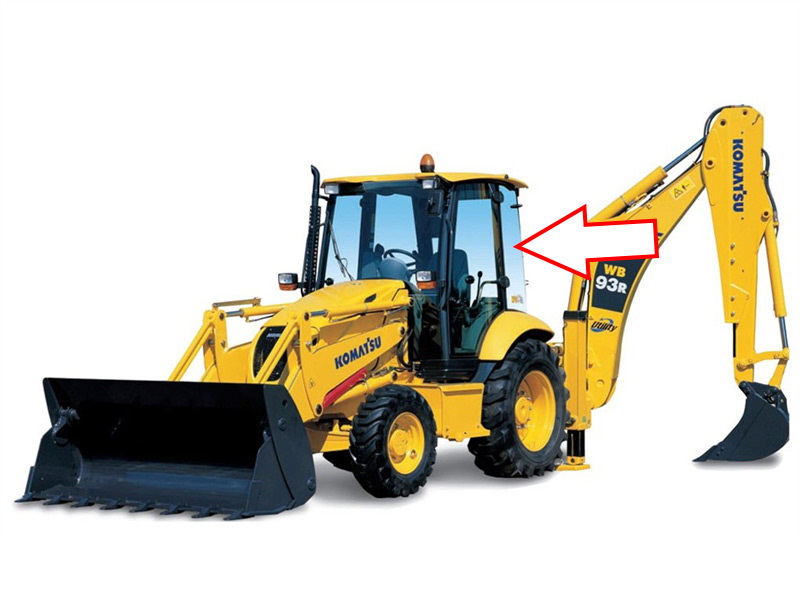 Экскаватор-погрузчик Komatsu WB93R-5/WB97R-5/WB93S-5/WB97S-5 2006 - Стекло кузовное заднее левое (закалённое).
Номер в каталоге 42N-54-13810