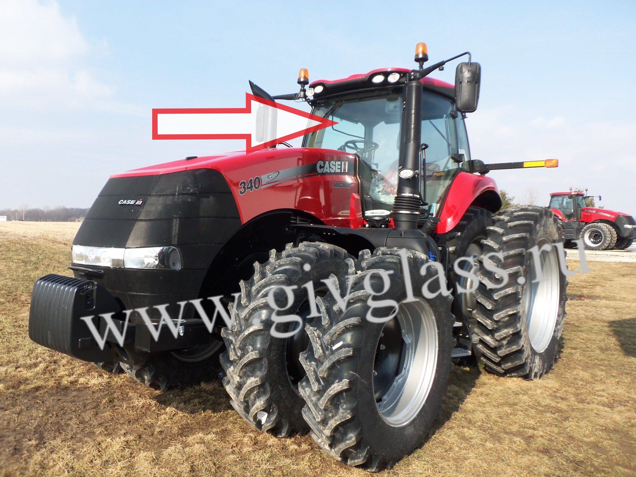Трактор Case IH Magnum 340 - Стекло лобовое 