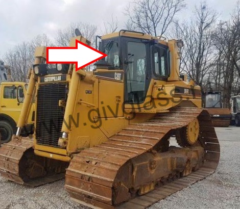 Бульдозер Caterpillar D6R - Стекло лобовое (закаленное) в резинку