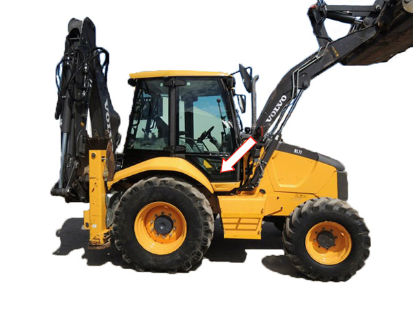 Экскаватор-погрузчик Volvo BL61/Volvo BL71 2009 - Стекло дверное нижнее правое (закалённое) 