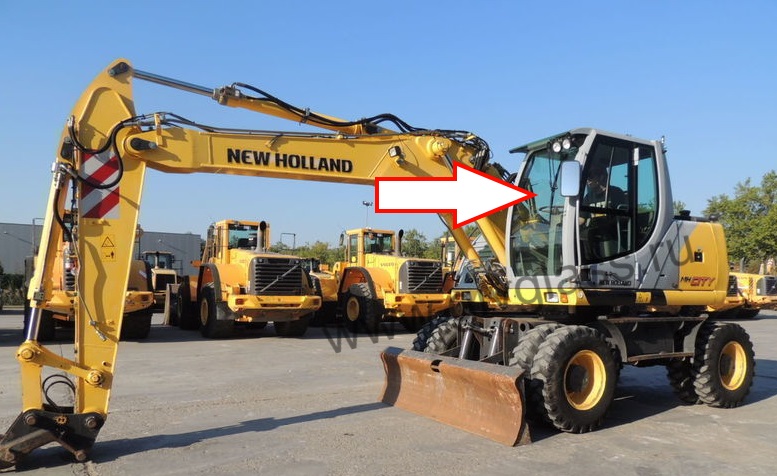 Экскаватор New Holland MH City  - Cтекло лобовое верхнее (закаленное)